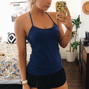 blue Lululemon power pose tank